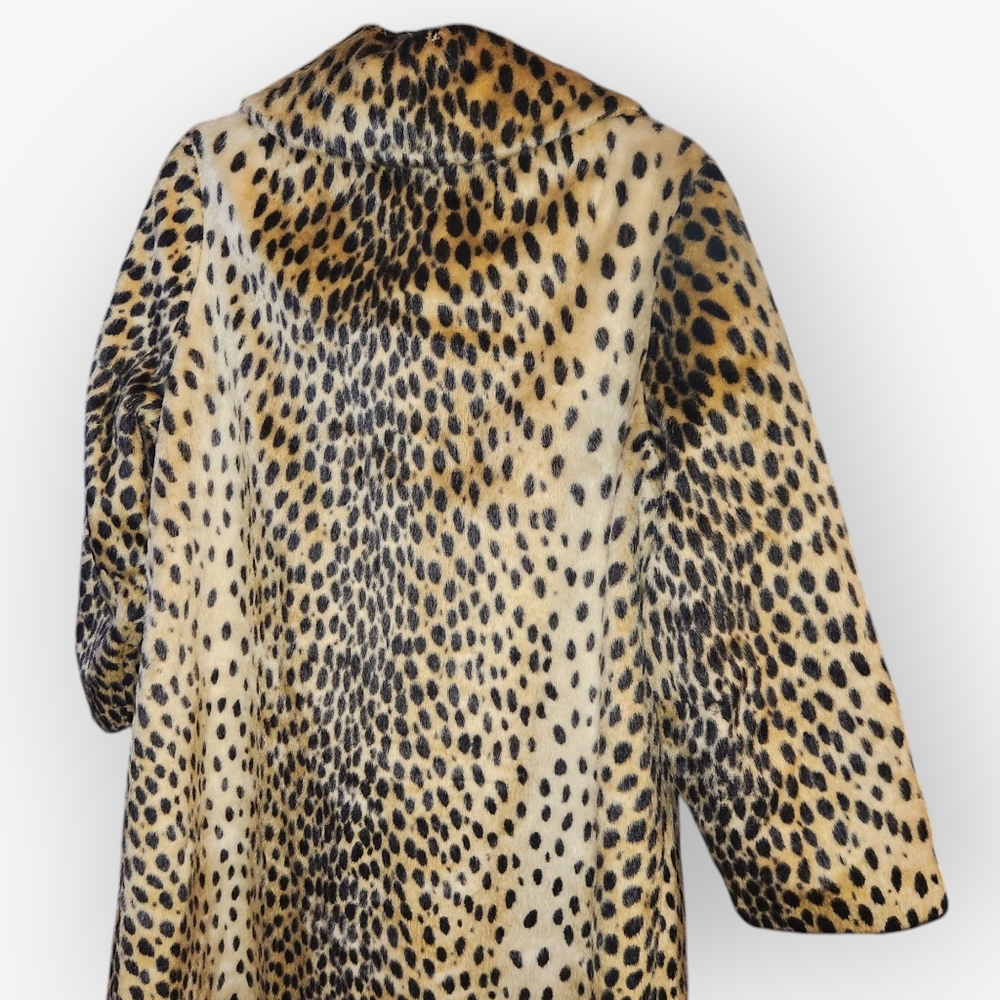 Vintage 60s/70s Faux Leopard Print Swing Coat 🖤 - Picture 11 of 12